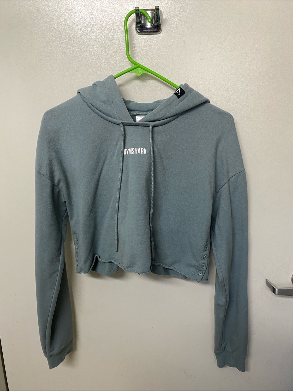 Gymshark Sage Green Cropped Hoodie